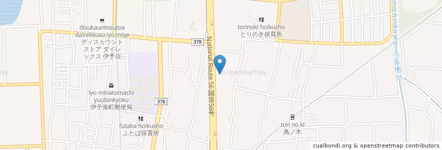 Mapa de ubicacion de 伊予消防等事務組合伊予消防署 en اليابان, 愛媛県, 伊予市.