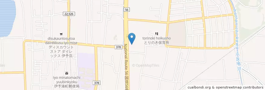 Mapa de ubicacion de 伊予警察署 en Japon, Préfecture D'Ehime, 伊予市.