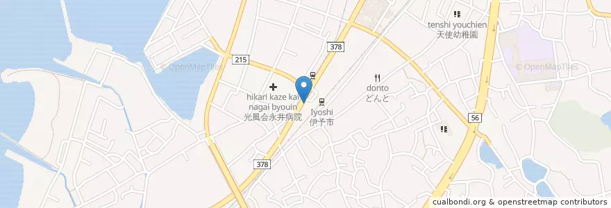 Mapa de ubicacion de 伊予警察署駅前交番 en 日本, 愛媛県, 伊予市.