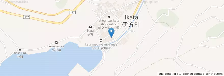 Mapa de ubicacion de 伊方郵便局 en Japon, Préfecture D'Ehime, 西宇和郡, 伊方町.