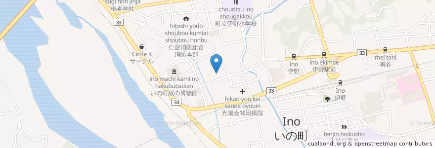 Mapa de ubicacion de 光生会森木病院 en 일본, 고치현, 吾川郡, いの町.