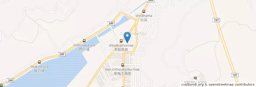 Mapa de ubicacion de 八幡浜市役所 en 日本, 爱媛县, 八幡浜市.