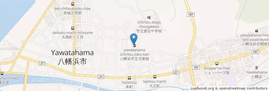 Mapa de ubicacion de 八幡浜市立児童館 en Jepun, 愛媛県, 八幡浜市.