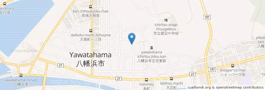 Mapa de ubicacion de 八幡浜市立市民図書館 en Japan, 愛媛県, 八幡浜市.