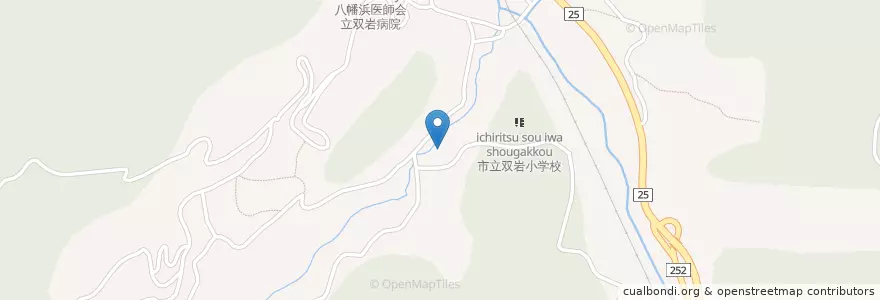 Mapa de ubicacion de 八幡浜警察署双岩駐在所 en Giappone, Prefettura Di Ehime, 八幡浜市.