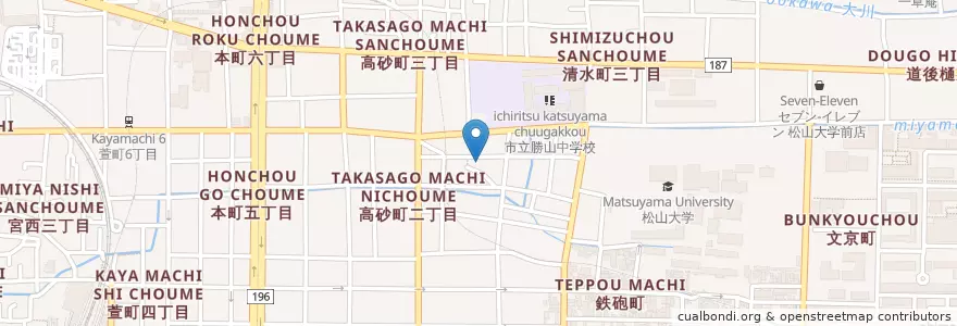 Mapa de ubicacion de 勝山幼稚園 en 日本, 愛媛県, 松山市.