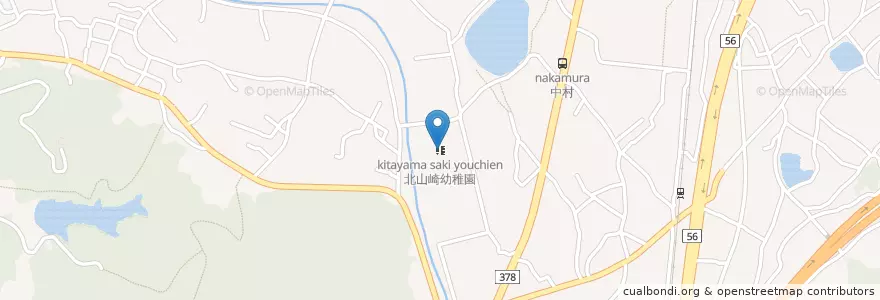 Mapa de ubicacion de 北山崎幼稚園 en 일본, 에히메현, 伊予市.