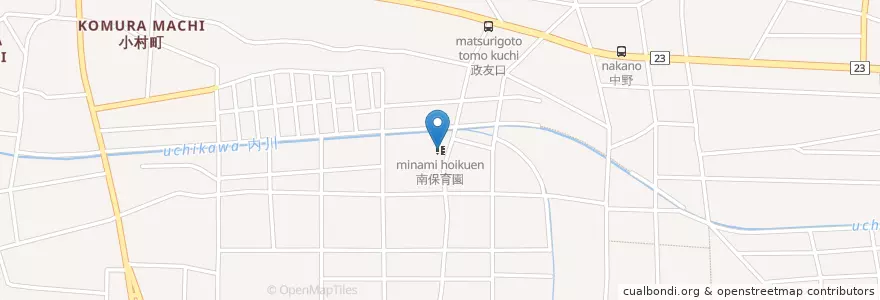 Mapa de ubicacion de 南保育園 en Japon, Préfecture D'Ehime, 松山市.