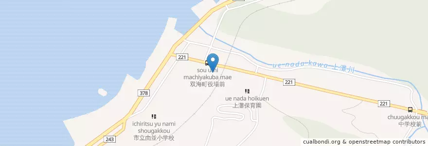Mapa de ubicacion de 双海郵便局 en Japon, Préfecture D'Ehime, 伊予市.