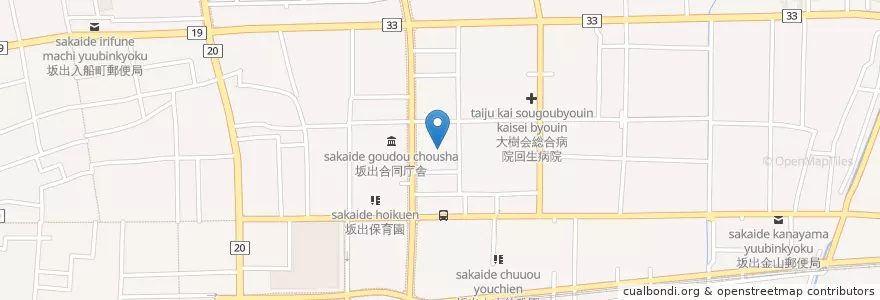 Mapa de ubicacion de 坂出市役所 en Japão, 香川県, 坂出市.