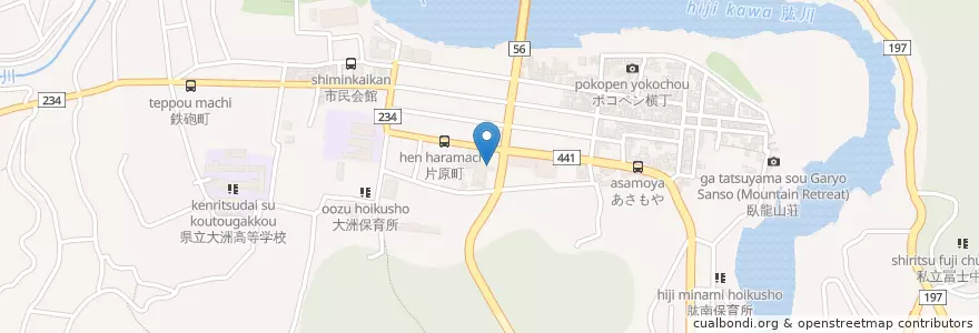 Mapa de ubicacion de 大洲市役所 en 日本, 愛媛県, 大洲市.