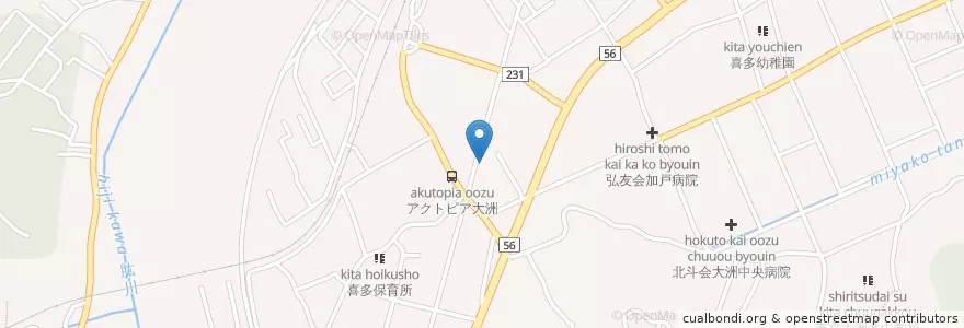 Mapa de ubicacion de 大洲若宮郵便局 en 日本, 愛媛県, 大洲市.