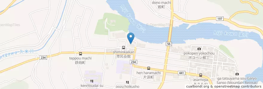 Mapa de ubicacion de 大洲郵便局 en 日本, 愛媛県, 大洲市.