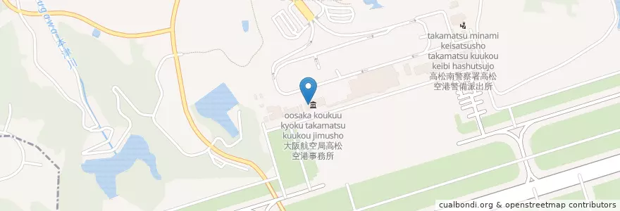 Mapa de ubicacion de 大阪管区気象台関西航空地方気象台高松空港出張所 en Japão, 香川県, 高松市.