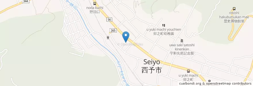 Mapa de ubicacion de 宇和郵便局 en Japon, Préfecture D'Ehime, 西予市.