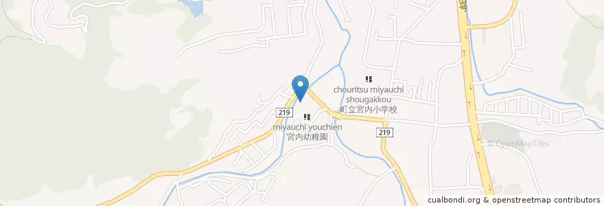 Mapa de ubicacion de 宮内保育所 en 日本, 愛媛県, 伊予郡, 砥部町.