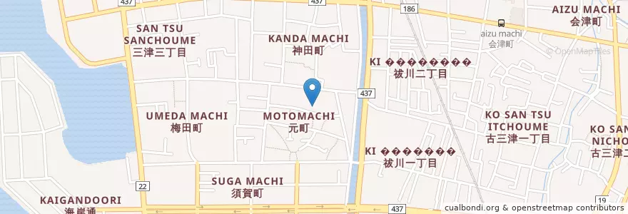 Mapa de ubicacion de 宮前保育所 en Japan, Ehime Prefecture, Matsuyama.