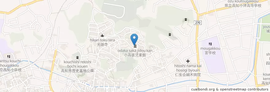 Mapa de ubicacion de 小高坂児童館 en Jepun, 高知県, 高知市.