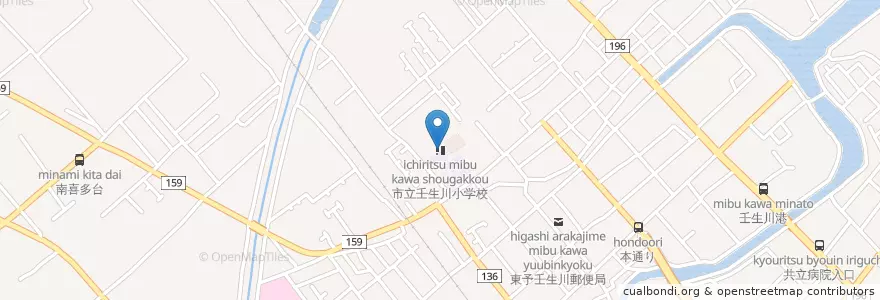 Mapa de ubicacion de 市立壬生川小学校 en Giappone, Prefettura Di Ehime, 西条市.