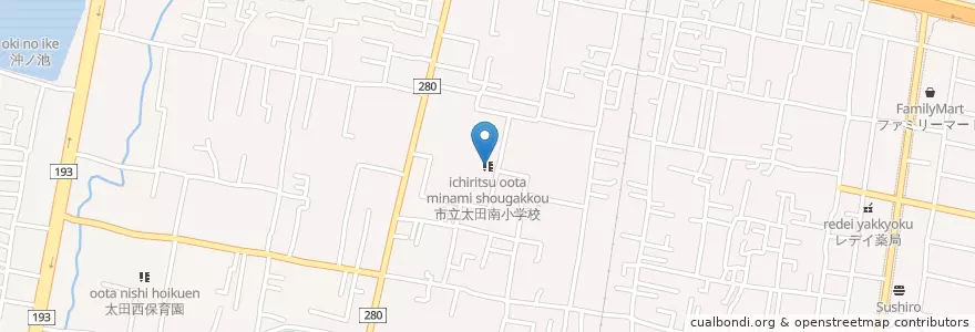 Mapa de ubicacion de 市立太田南小学校 en Giappone, Prefettura Di Kagawa, 高松市.