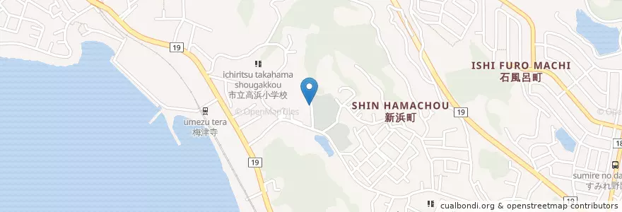 Mapa de ubicacion de 市立高浜中学校 en Japan, Ehime Prefecture, Matsuyama.