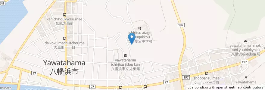 Mapa de ubicacion de 愛宕保育所 en Japan, 愛媛県, 八幡浜市.
