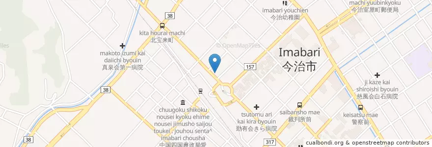 Mapa de ubicacion de 明和会高木眼科病院 en 日本, 爱媛县, 今治市.