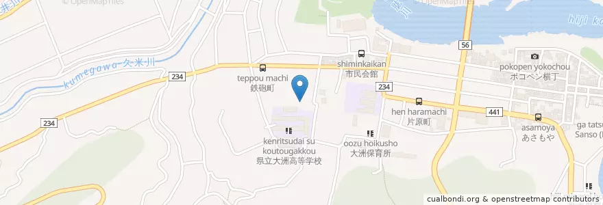 Mapa de ubicacion de 松山刑務所大洲拘置支所 en اليابان, 愛媛県, 大洲市.