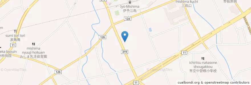 Mapa de ubicacion de 松山地方裁判所四国中央簡易裁判所 en Japan, 愛媛県, 四国中央市.