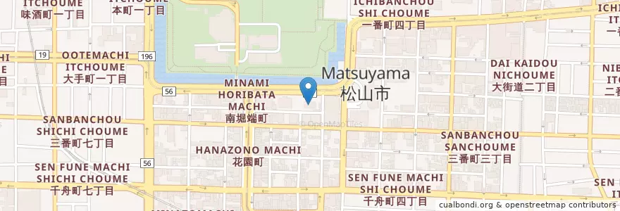 Mapa de ubicacion de 松山家庭裁判所 en اليابان, 愛媛県, 松山市.