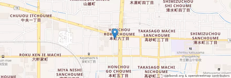 Mapa de ubicacion de 松山市消防局中央消防署 en Japan, Präfektur Ehime, 松山市.