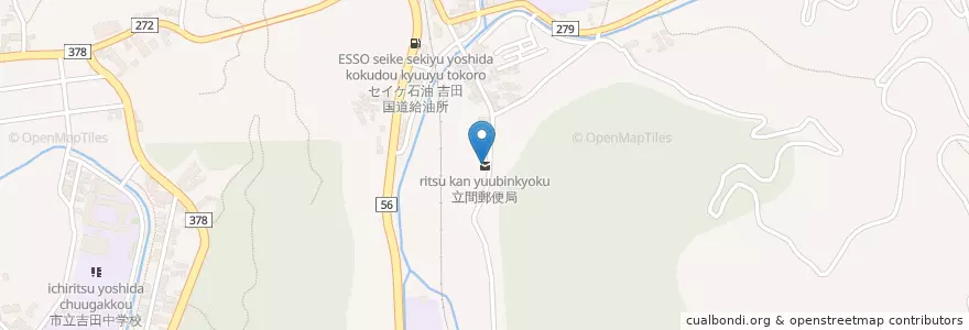 Mapa de ubicacion de 立間郵便局 en 日本, 愛媛県, 宇和島市.