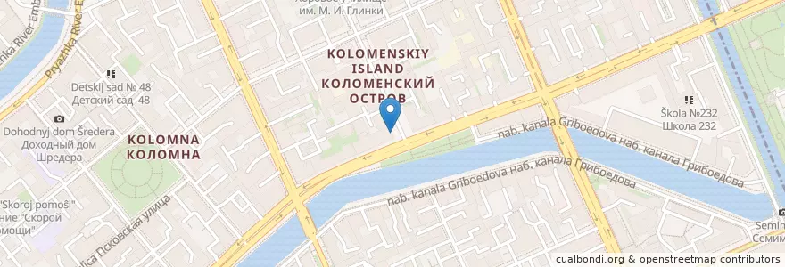 Mapa de ubicacion de Детский сад №45 en Russland, Föderationskreis Nordwest, Oblast Leningrad, Sankt Petersburg, Адмиралтейский Район, Округ Коломна.