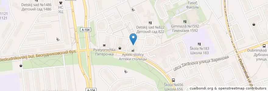 Mapa de ubicacion de Сбербанк en Russia, Distretto Federale Centrale, Москва, Северный Административный Округ, Бескудниковский Район.