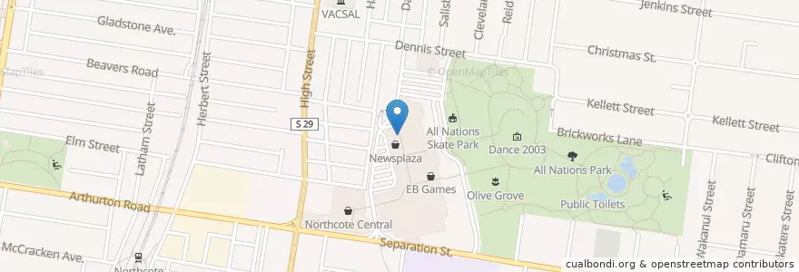 Mapa de ubicacion de Commonwealth Bank en Австралия, Виктория, City Of Darebin.