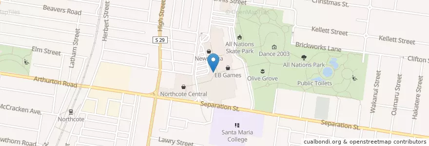 Mapa de ubicacion de ANZ en Австралия, Виктория, City Of Darebin.