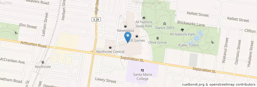 Mapa de ubicacion de Donut King en Australie, Victoria, City Of Darebin.