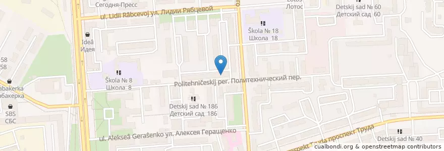 Mapa de ubicacion de Аптека № 210 en Russland, Föderationskreis Zentralrussland, Oblast Woronesch, Городской Округ Воронеж.