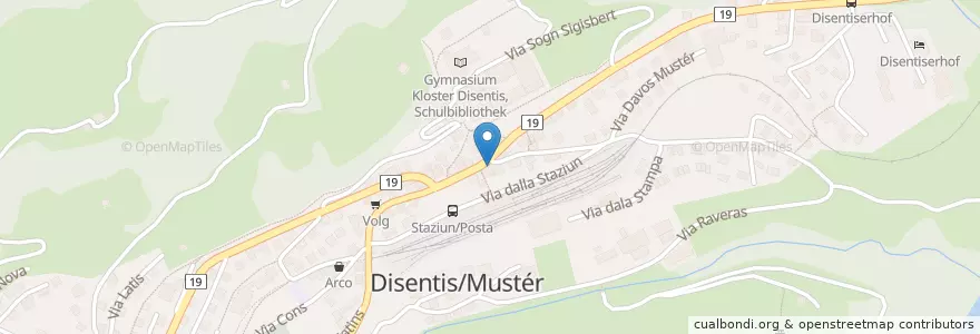 Mapa de ubicacion de Casa Cruna en Switzerland, Grisons, Surselva, Disentis/Mustér.
