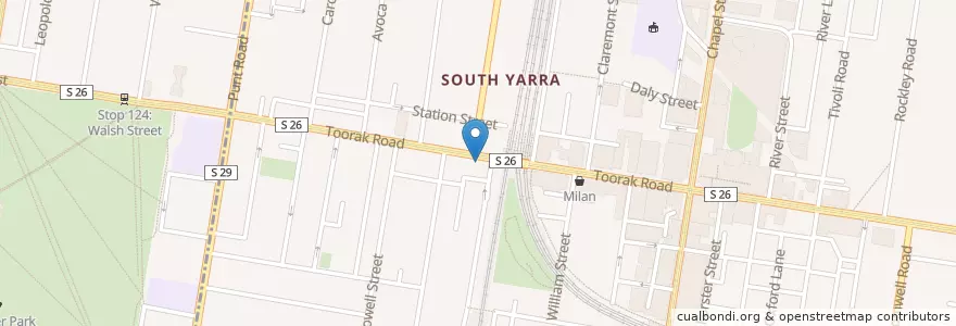 Mapa de ubicacion de Tamani Bistro en 오스트레일리아, Victoria, City Of Stonnington.