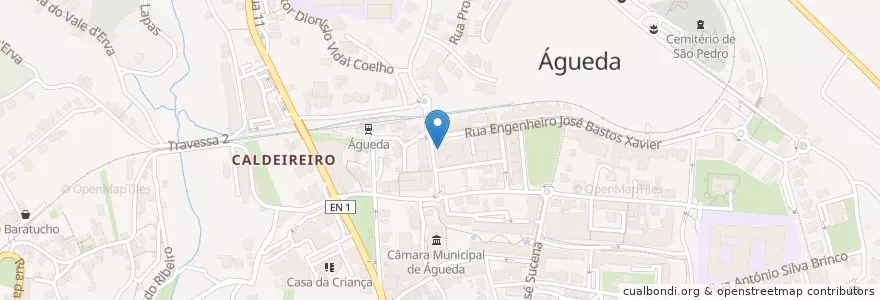 Mapa de ubicacion de Escola de Bailado de Águeda en Portugal, Aveiro, Centro, Baixo Vouga, Águeda, Águeda E Borralha.