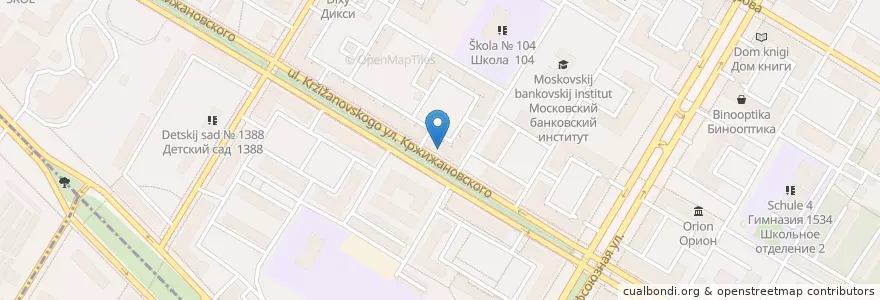 Mapa de ubicacion de Отделение связи №117292 en Rusia, Distrito Federal Central, Москва, Юго-Западный Административный Округ, Академический Район.
