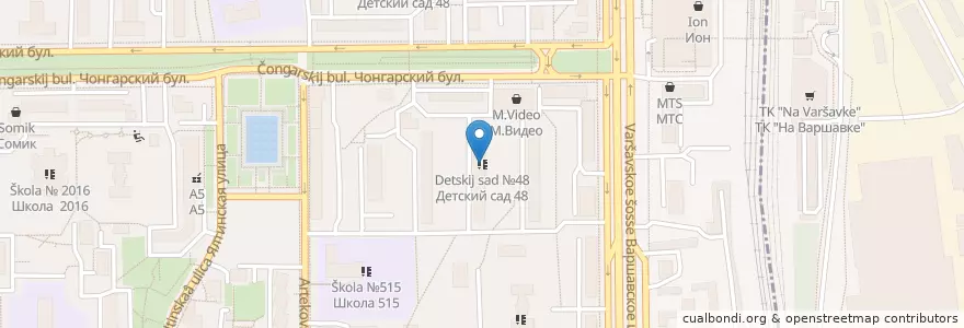 Mapa de ubicacion de Детский сад №48 en Russie, District Fédéral Central, Moscou, Южный Административный Округ, Нагорный Район.