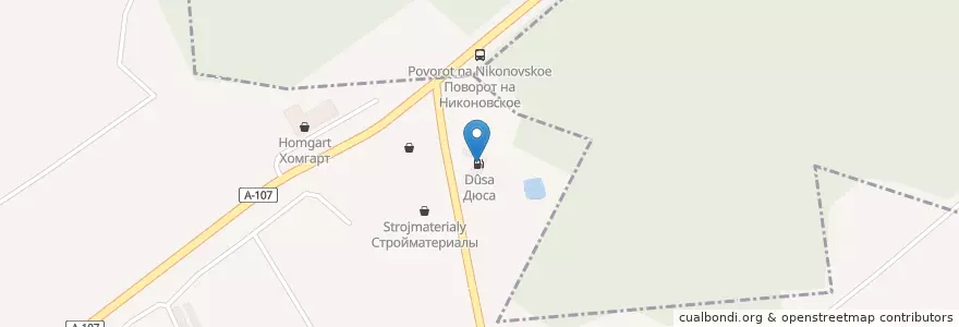 Mapa de ubicacion de Дюса en ロシア, 中央連邦管区, モスクワ州, Раменский Городской Округ.