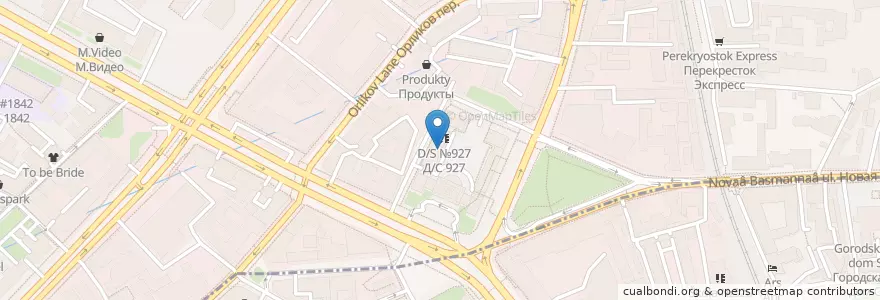 Mapa de ubicacion de Детский сад № 927 en Russland, Föderationskreis Zentralrussland, Moskau, Zentraler Verwaltungsbezirk, Красносельский Район.