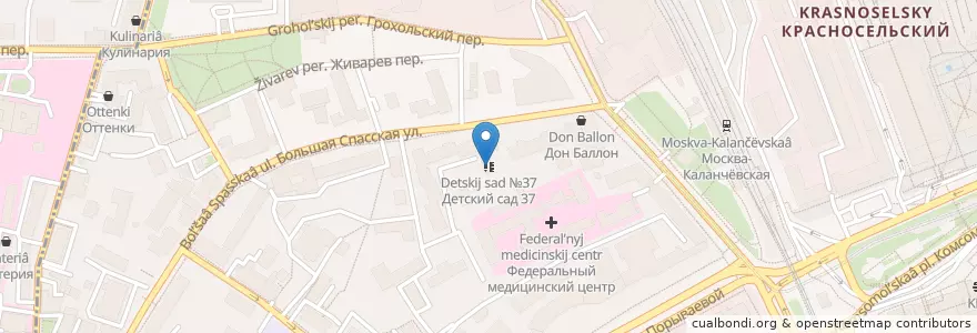 Mapa de ubicacion de Детский сад №37 en Rússia, Distrito Federal Central, Москва, Центральный Административный Округ, Красносельский Район.