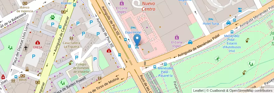 Mapa de ubicacion de 143 Menéndez Pidal en 西班牙, Comunitat Valenciana, 華倫西亞, Comarca De València, València.