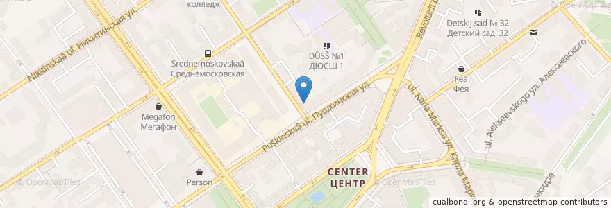 Mapa de ubicacion de Irish Pub en Rusia, Distrito Federal Central, Óblast De Vorónezh, Городской Округ Воронеж.