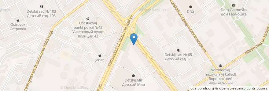 Mapa de ubicacion de Рокабу en Rusya Federasyonu, Центральный Федеральный Округ, Voronej Oblastı, Городской Округ Воронеж.
