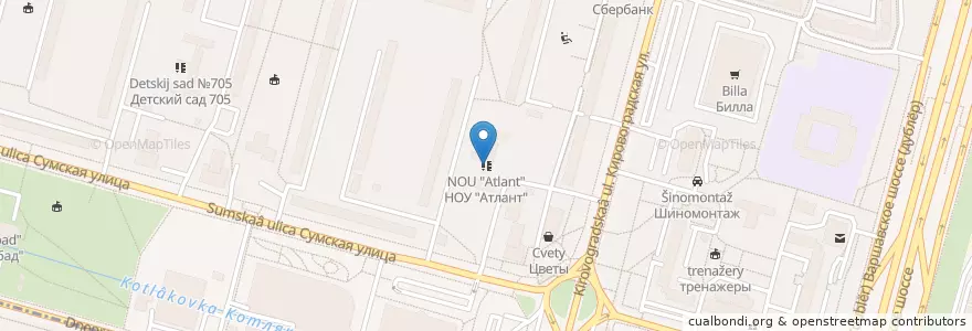 Mapa de ubicacion de НОУ "Атлант" en Россия, Центральный Федеральный Округ, Москва, Южный Административный Округ.